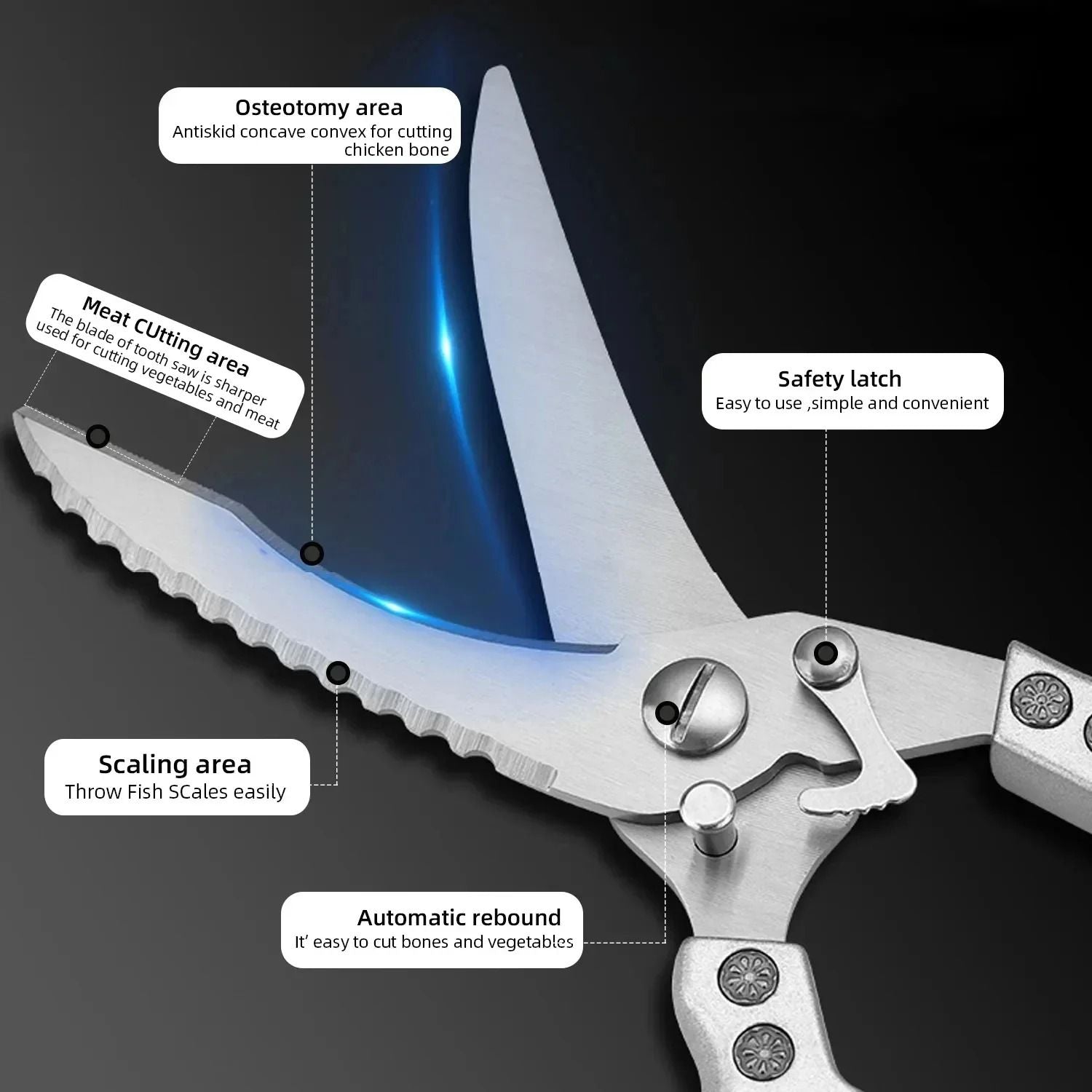 HeavyDuty Scissors for Fish Cutting