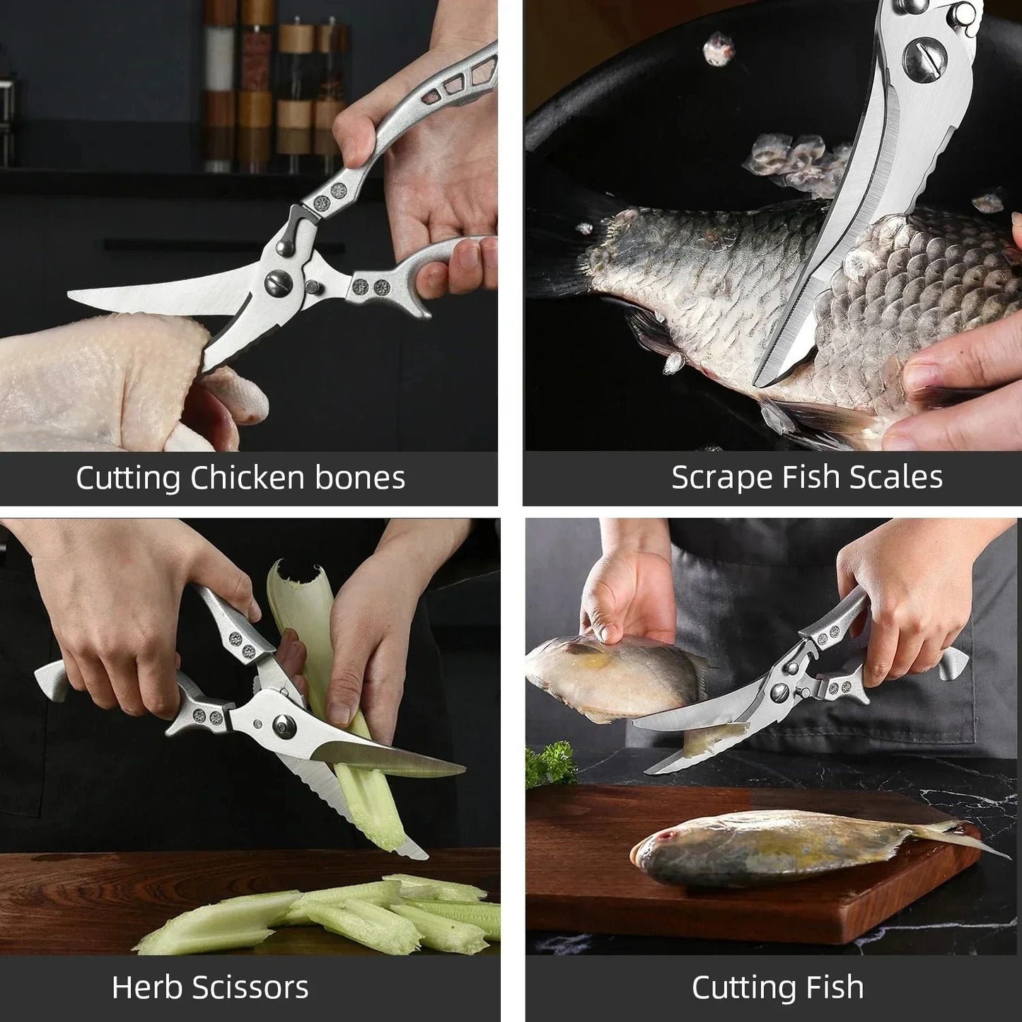 HeavyDuty Kitchen Shears For Meat Fish  Poultry 2