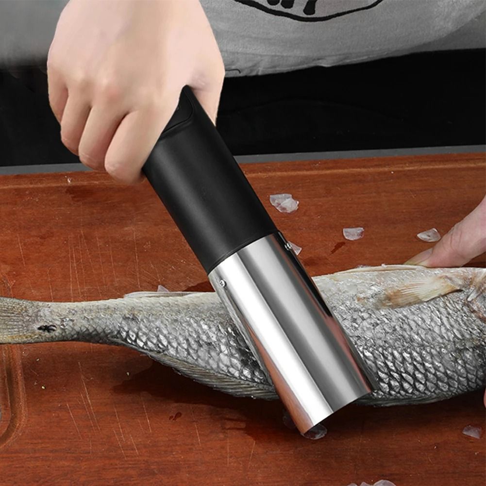 Cordless Electric Fish Scaler – Fast, Safe Seafood Cleaner Brush with Stainless Steel Roller