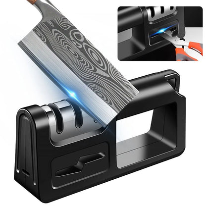 Compact knife sharpener for home kitchens