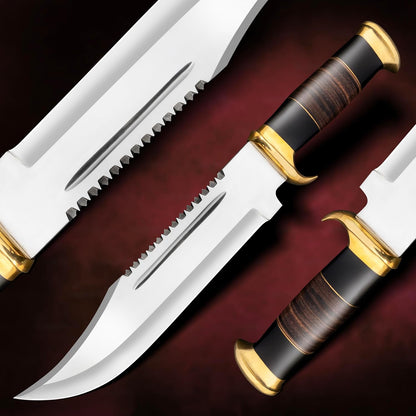 ALFARI 18 Inches D2 Bowie Knife Large Crocodile Dundee Bowie Knife Fixed Blade Hunting Knife With S 6
