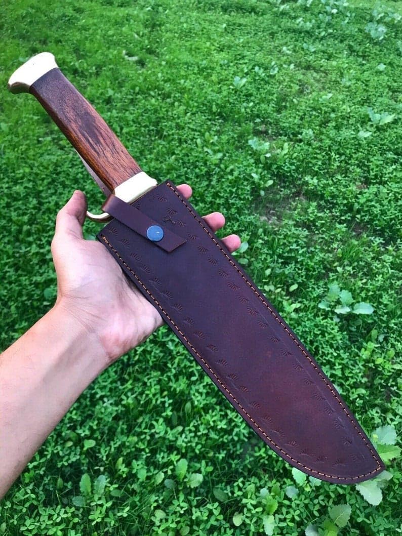 ALFARI 18 Inches D2 Bowie Knife Large Crocodile Dundee Bowie Knife Fixed Blade Hunting Knife With S 2