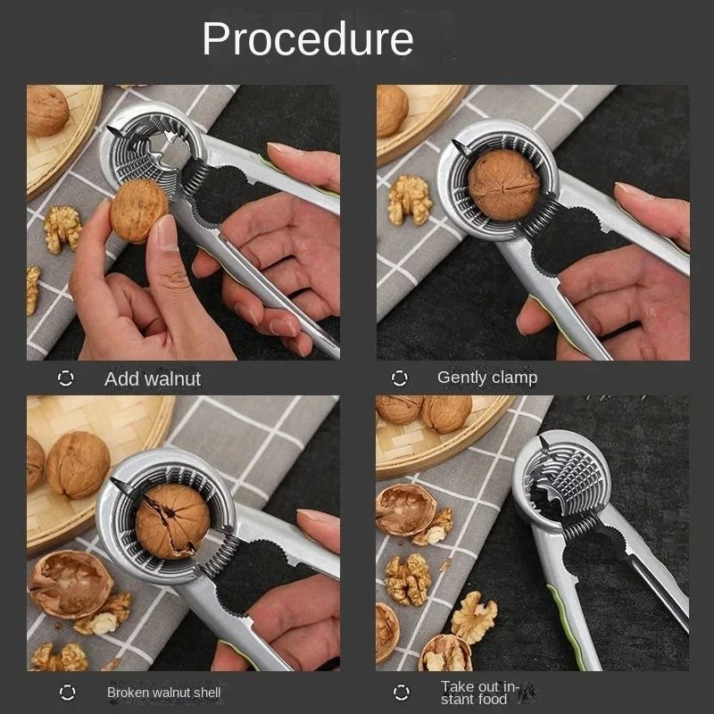 Durable Zinc Alloy Nut Cracker  Multifunctional Walnut Opener 6