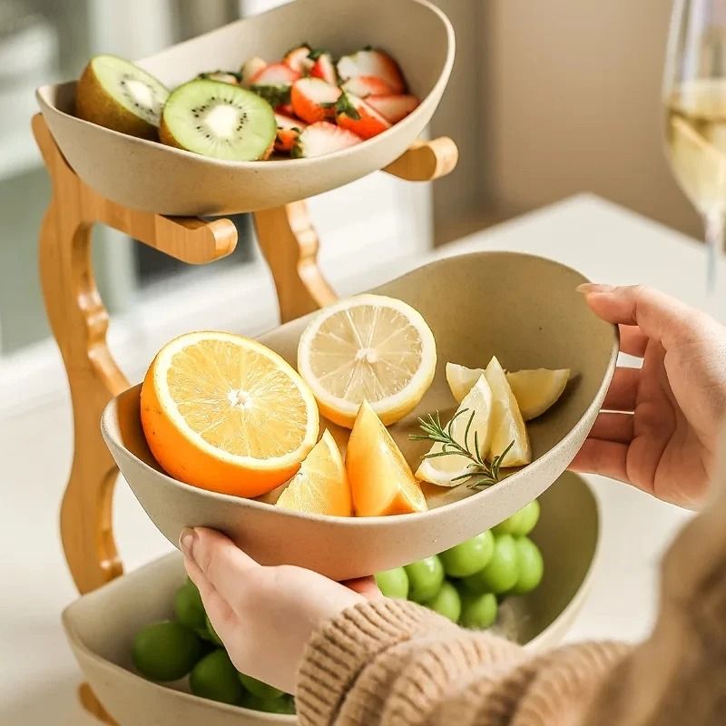 Modern 3-Layer Plastic Fruit Plate – Stylish Snack Dish, Candy Basket, Salad Bowl & Cake Stand for Living Room