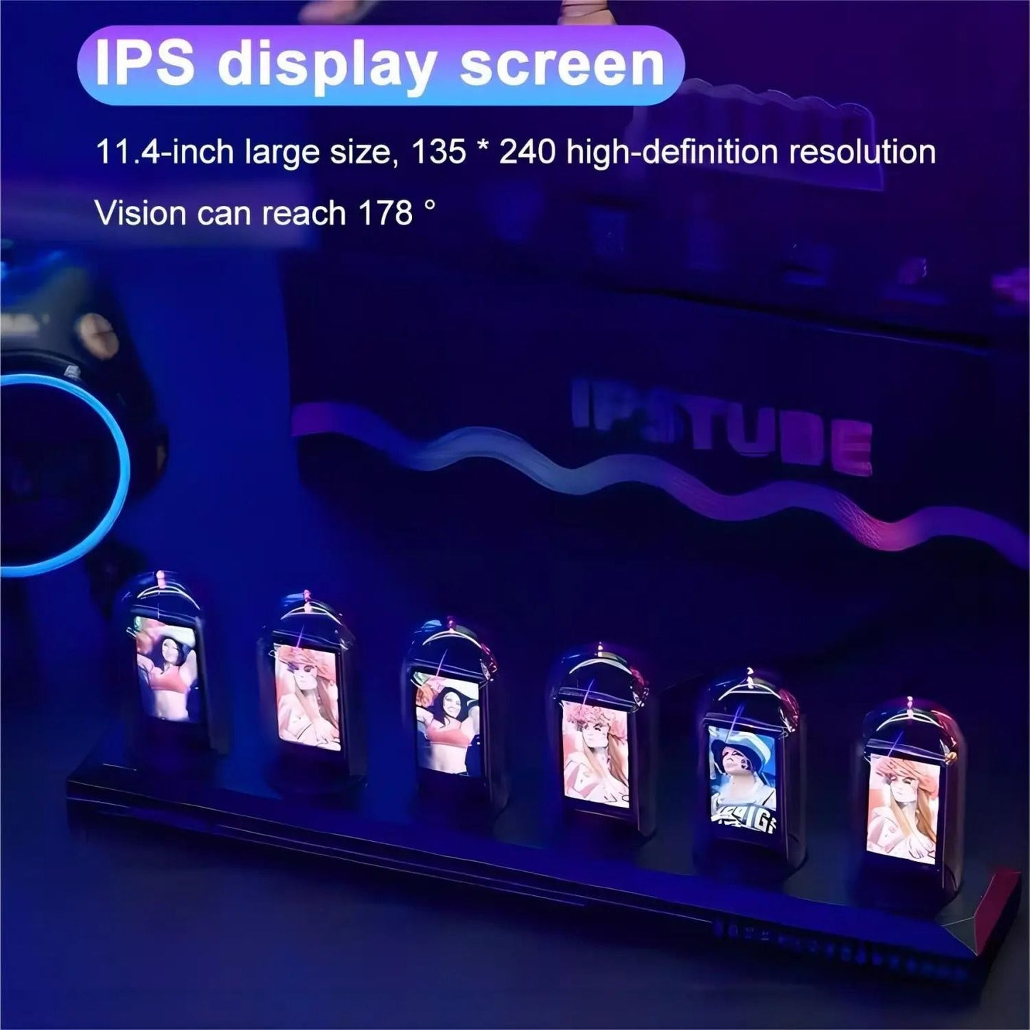 RGB Nixie Tube Clock  LED RGB Digital Tube Night Light For Desktop Home Decoration 3