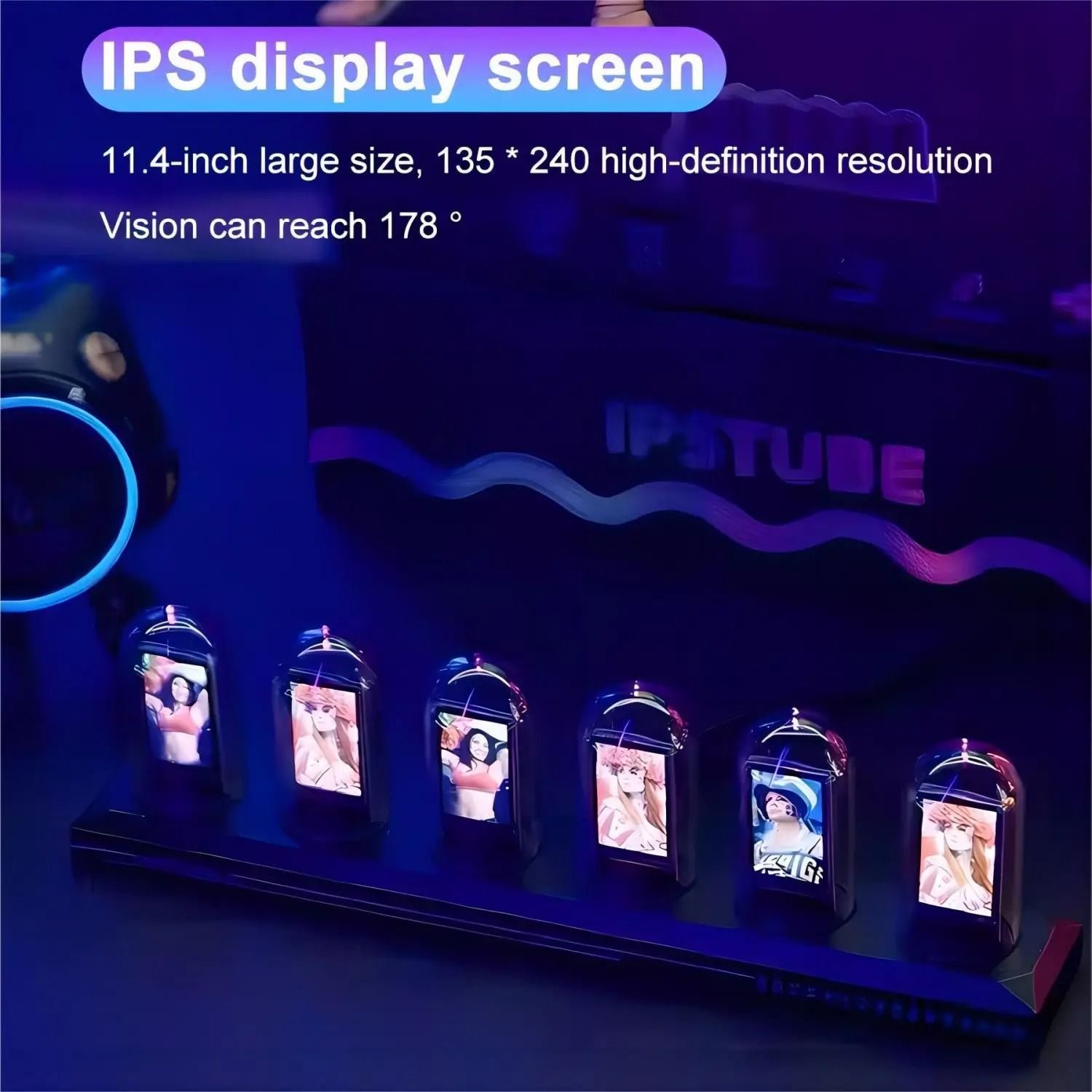 RGB Nixie Tube Clock  LED RGB Digital Tube Night Light For Desktop Home Decoration 3