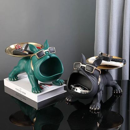Bulldog Figurine Storage Box  Resin Dog Statue Ornament For Home Decor 3