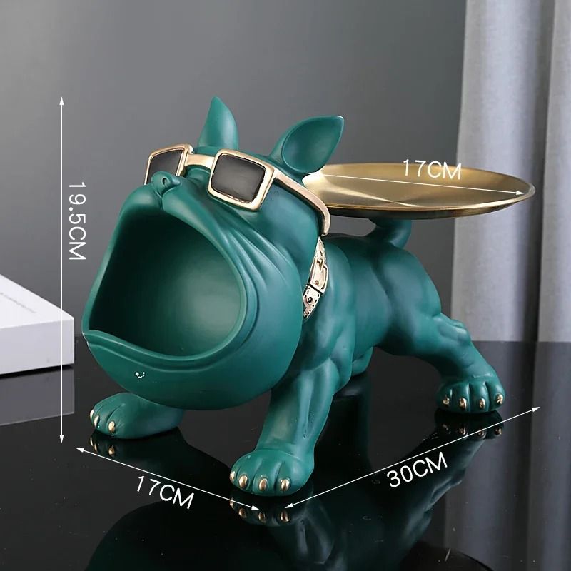 Bulldog Figurine Storage Box  Resin Dog Statue Ornament For Home Decor 4