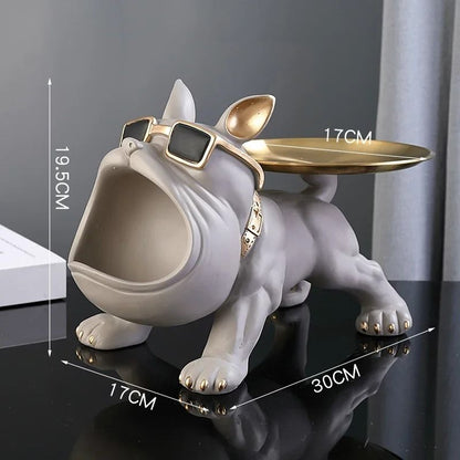 Bulldog Figurine Storage Box  Resin Dog Statue Ornament For Home Decor 5