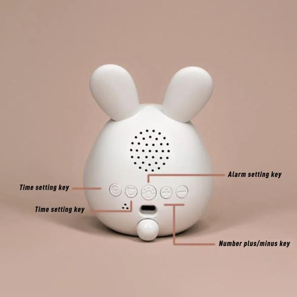 Cute Rabbit Alarm Clock With Night Light  Dimming LED Digital Alarm Clock For Bedroom 5