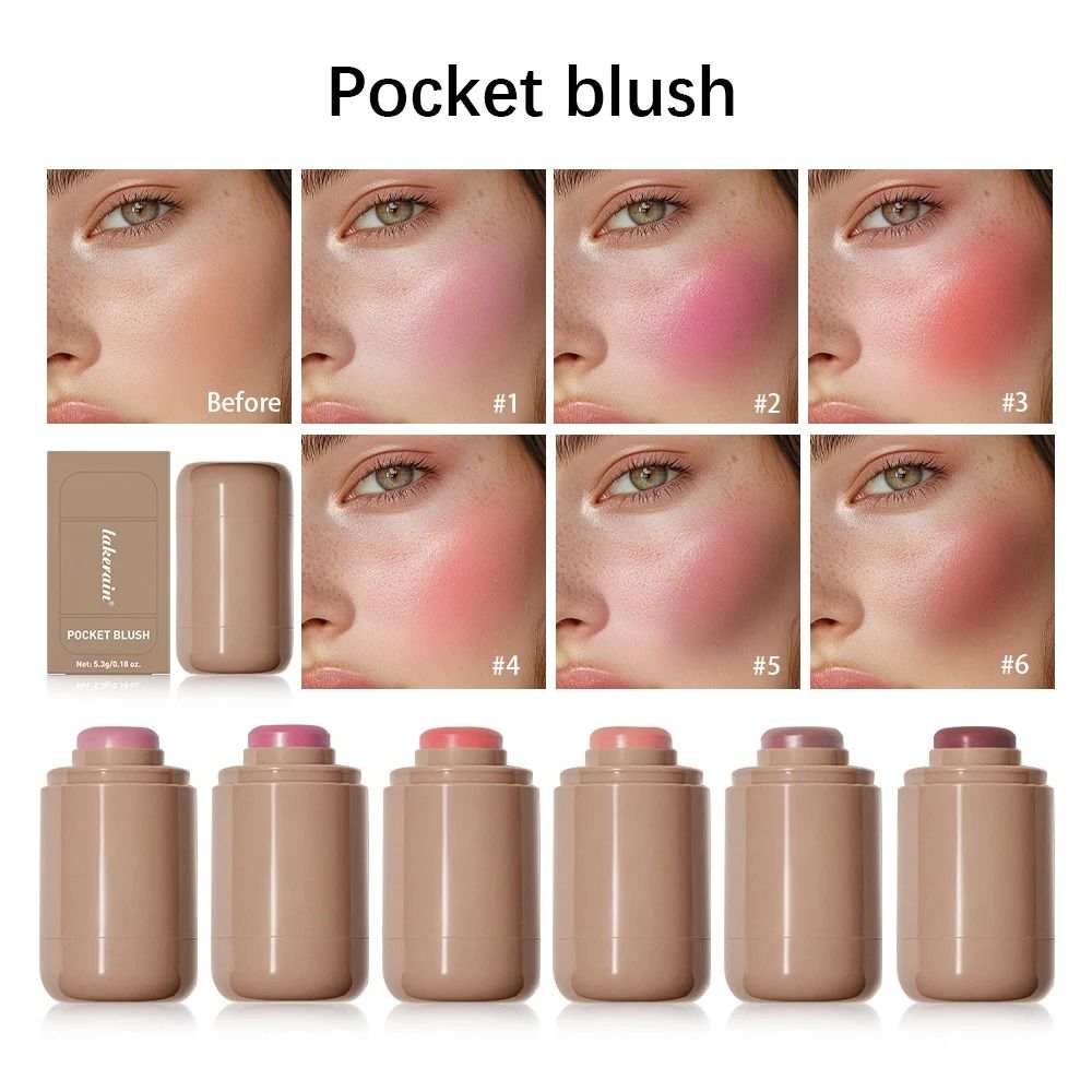 3in1 Blush Stick Moisturizing Lip Gloss Face Rouge And Facial Cheek Stick 5