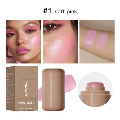 3in1 Blush Stick Moisturizing Lip Gloss Face Rouge And Facial Cheek Stick 6