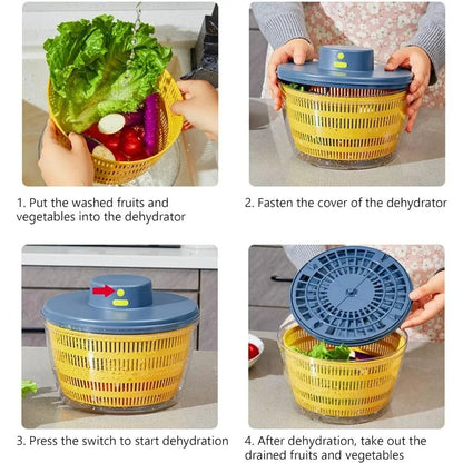 Multifunctional Rechargeable Salad Spinner  3L Electric Vegetable  Fruit Washer 7