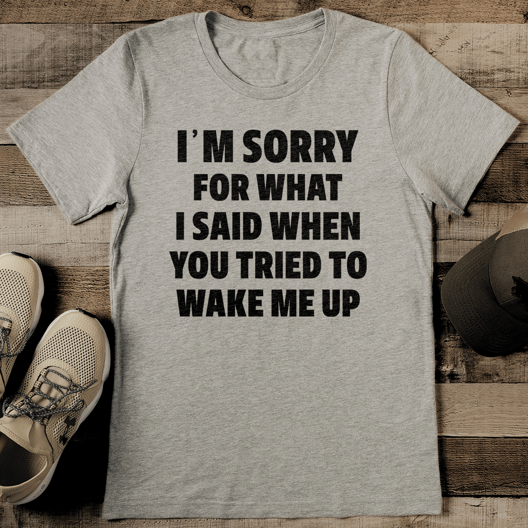 I'm Sorry What I Said When You Tried To Wake Me Up Tee
