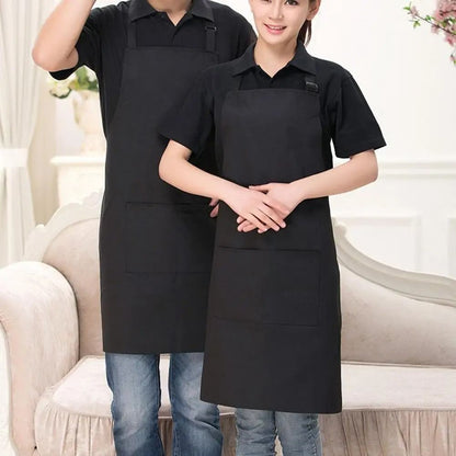 Unisex Chef Halterneck Cooking Apron with 2 Pockets – Sleeveless BBQ & Waiter Apron for Men and Women