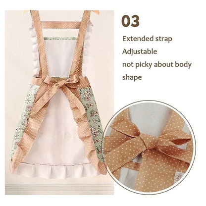 Womens Cooking Apron With Pockets  Sleeveless Printed Cotton Canvas Chefs Kitchen Apron For Grillin 5