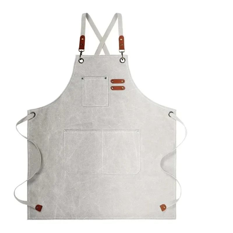 Unisex OilProof Canvas Apron With Tool Pockets  Sleeveless Kitchen And Grill Apron For Men And Wome 9