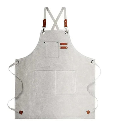 Unisex OilProof Canvas Apron With Tool Pockets  Sleeveless Kitchen And Grill Apron For Men And Wome 9