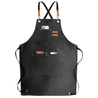 Unisex OilProof Canvas Apron With Tool Pockets  Sleeveless Kitchen And Grill Apron For Men And Wome 7