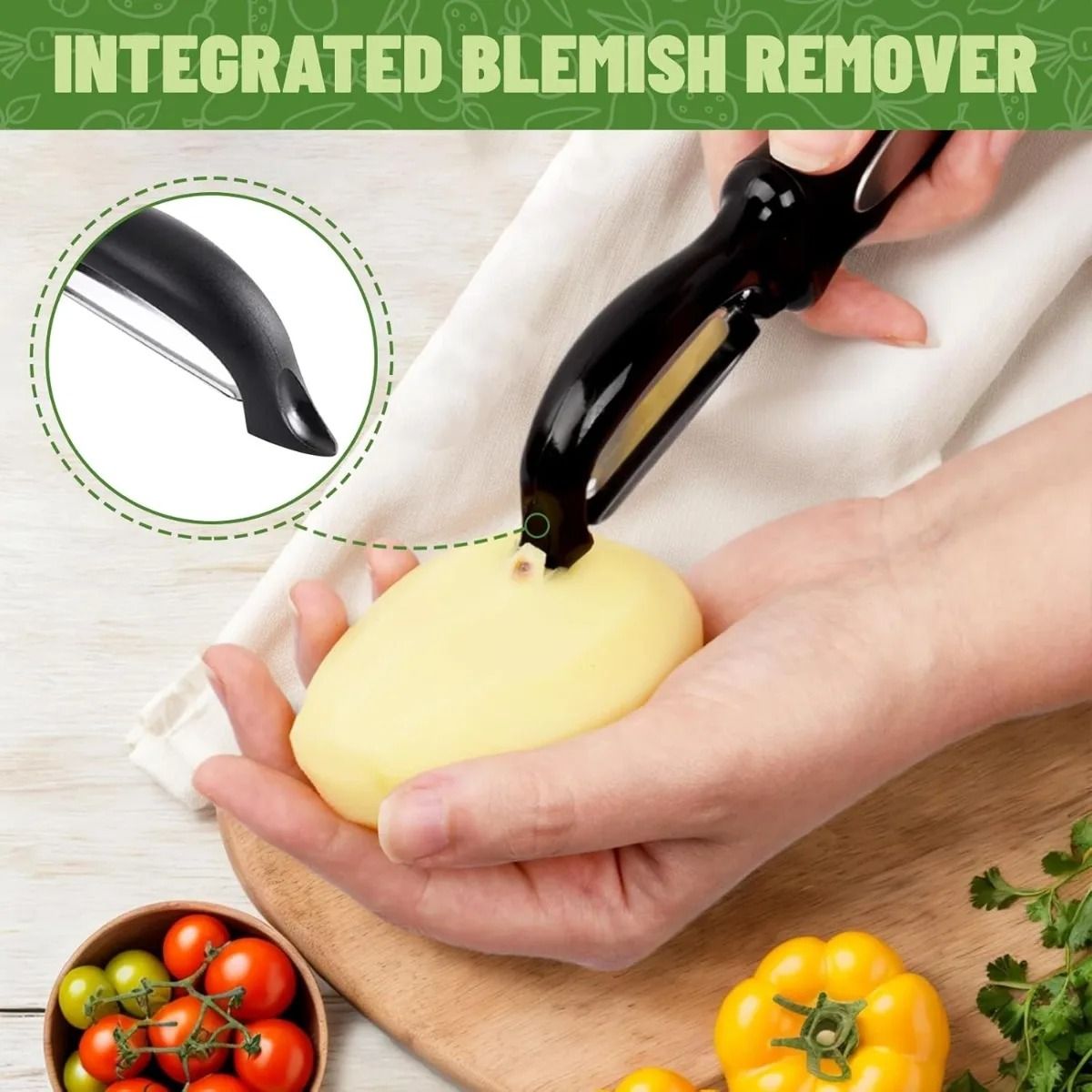 2PCS Swivel Vegetable Potato Peeler With Comfortable Handle  Efficient Veggie Fruit Peeler Set 2