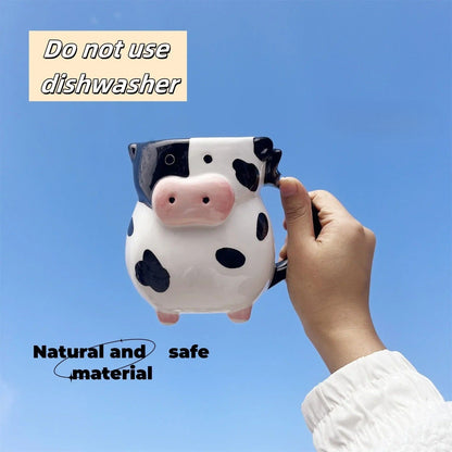 585ml Creative Cow Ceramic Mug  Cartoon Design Coffee Cup For Milk And Tea Lovers 4