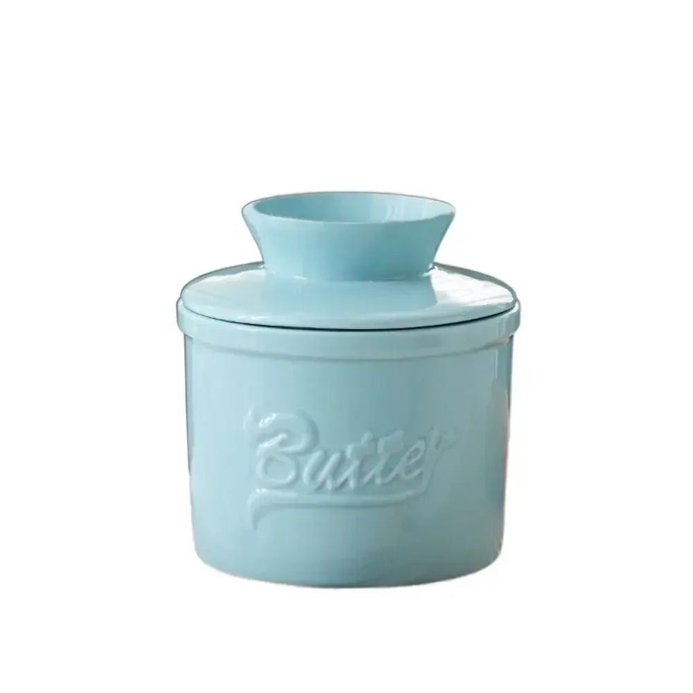 Ceramic Butter Dish With Lid  Airtight Butter Keeper For Countertop  Glossy Finish Butter Bell Croc 6