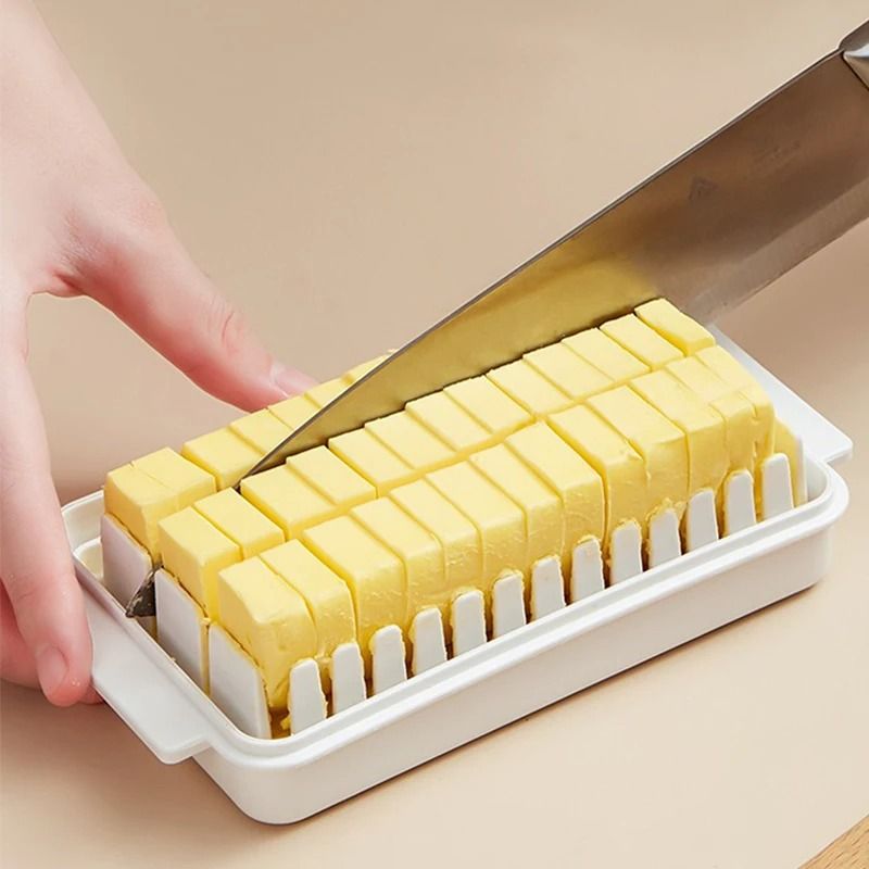 Covered Butter Cutting Storage Box – Multifunctional Cheese and Butter Storage with Transparent Lid
