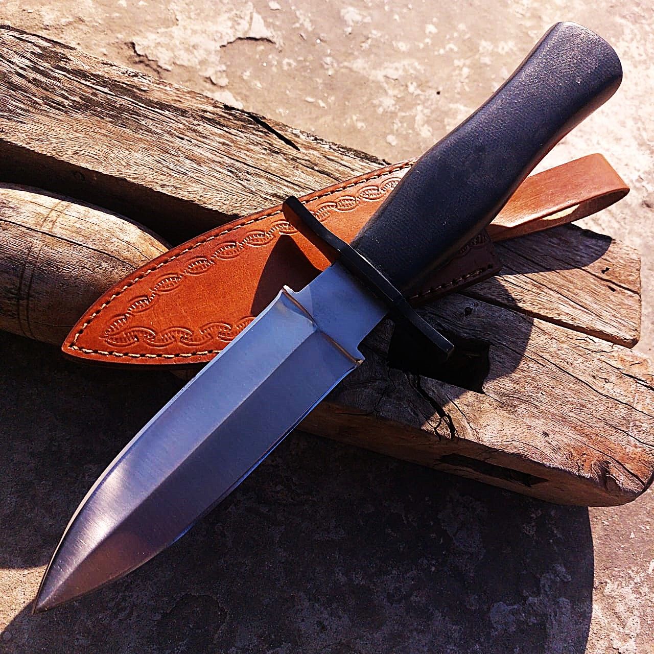 Custom Handmade Dagger Knife Micarta Handle D2 Steel Hunting Knife Double Edged