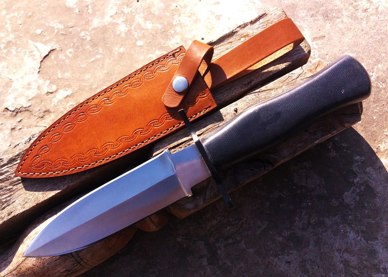 Custom Handmade Dagger Knife Micarta Handle D2 Steel Hunting Knife Double Edged