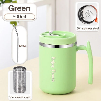 500ML Stainless Steel Tea Infuser Mug With Lid  Ideal For Office And Travel 9