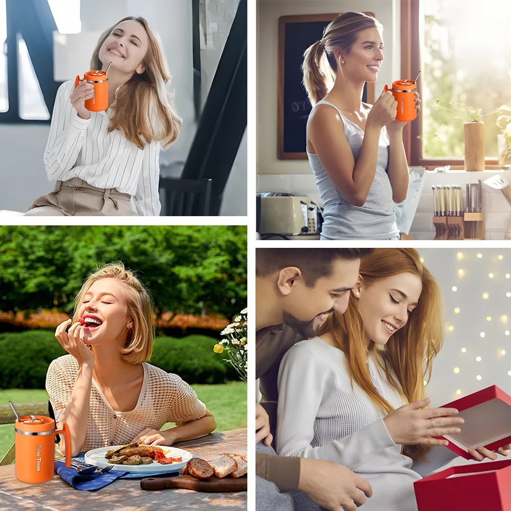 500ML Stainless Steel Tea Infuser Mug With Lid  Ideal For Office And Travel 4