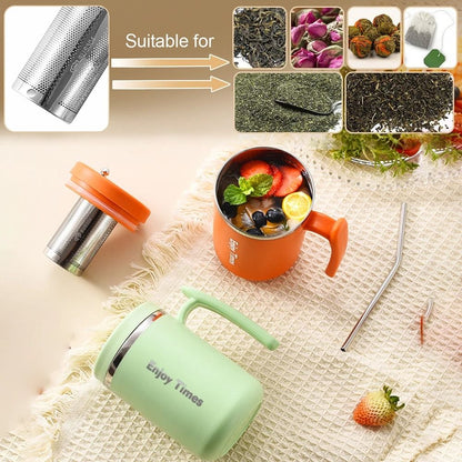 Shop 500ML Stainless Steel Tea Infuser Mug with Lid