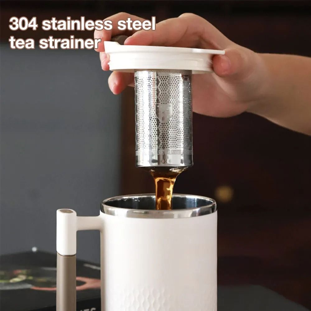 450ML Stainless Steel Tea Infuser Mug  Portable Thermo Cup For Office And Travel 5
