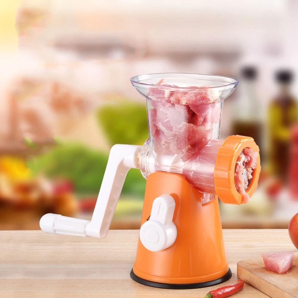 Manual meat grinder with stainless steel blade