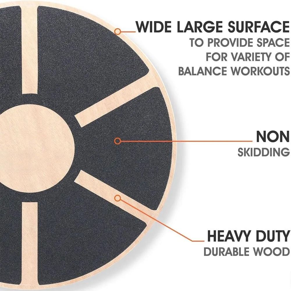 Premium Wooden Wobble Balance Board  NonSlip Yoga Waist Twisting Fitness Equipment 3
