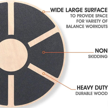 Premium Wooden Wobble Balance Board  NonSlip Yoga Waist Twisting Fitness Equipment 3