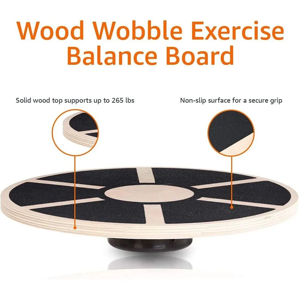 Premium Wooden Wobble Balance Board  NonSlip Yoga Waist Twisting Fitness Equipment 2