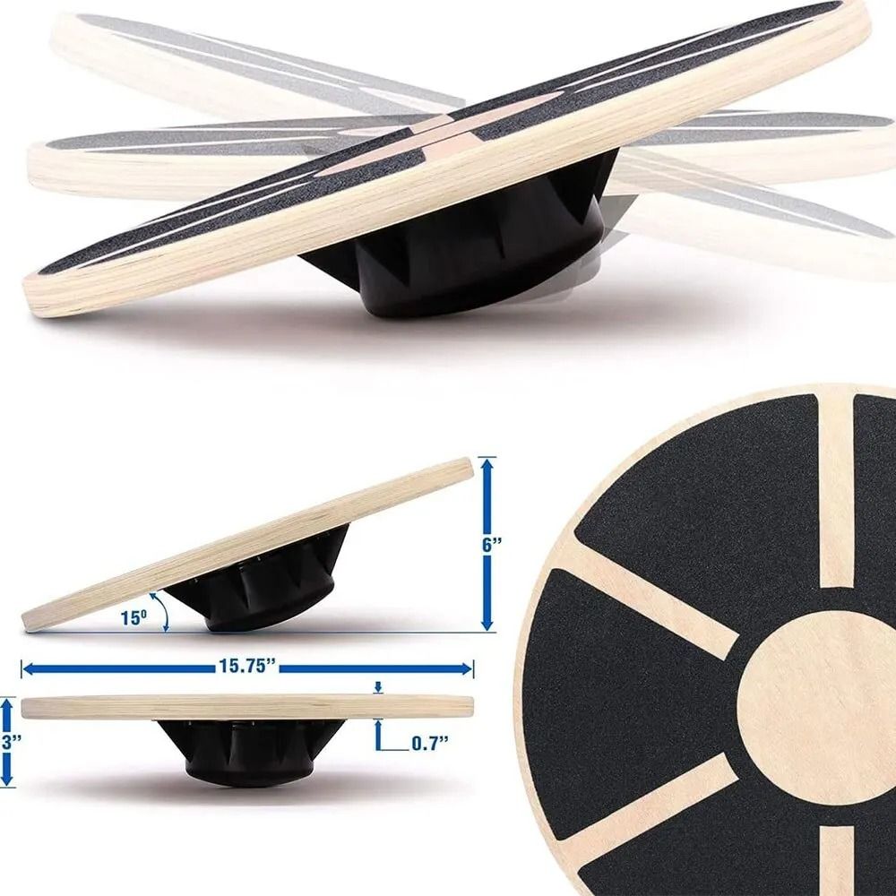 Premium Wooden Wobble Balance Board  NonSlip Yoga Waist Twisting Fitness Equipment 4