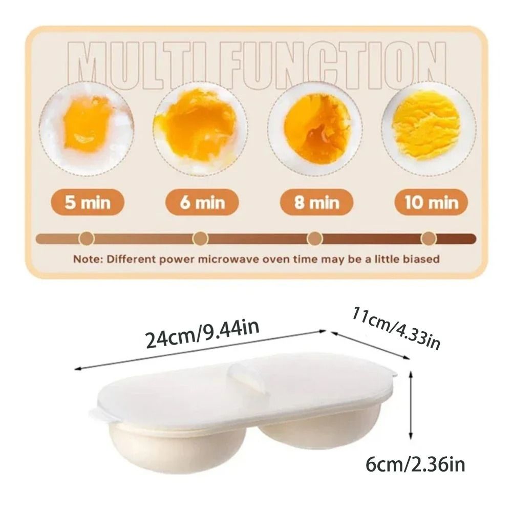 Microwave Eggs Poacher  DoubleCup Egg Boiler Kitchen Gadget  Hot Spring Egg Mold  Clear Water Lotus 4