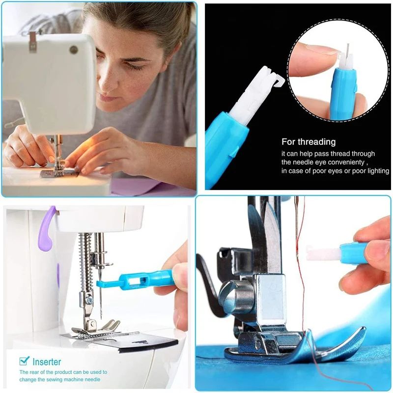 Sewing Machine Needle Inserter Threader Stitch Insertion Tool Automatic Threader Quick Sewing Threa 3