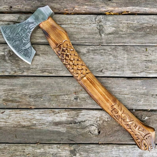 Custom handmade 19" viking throwing axe