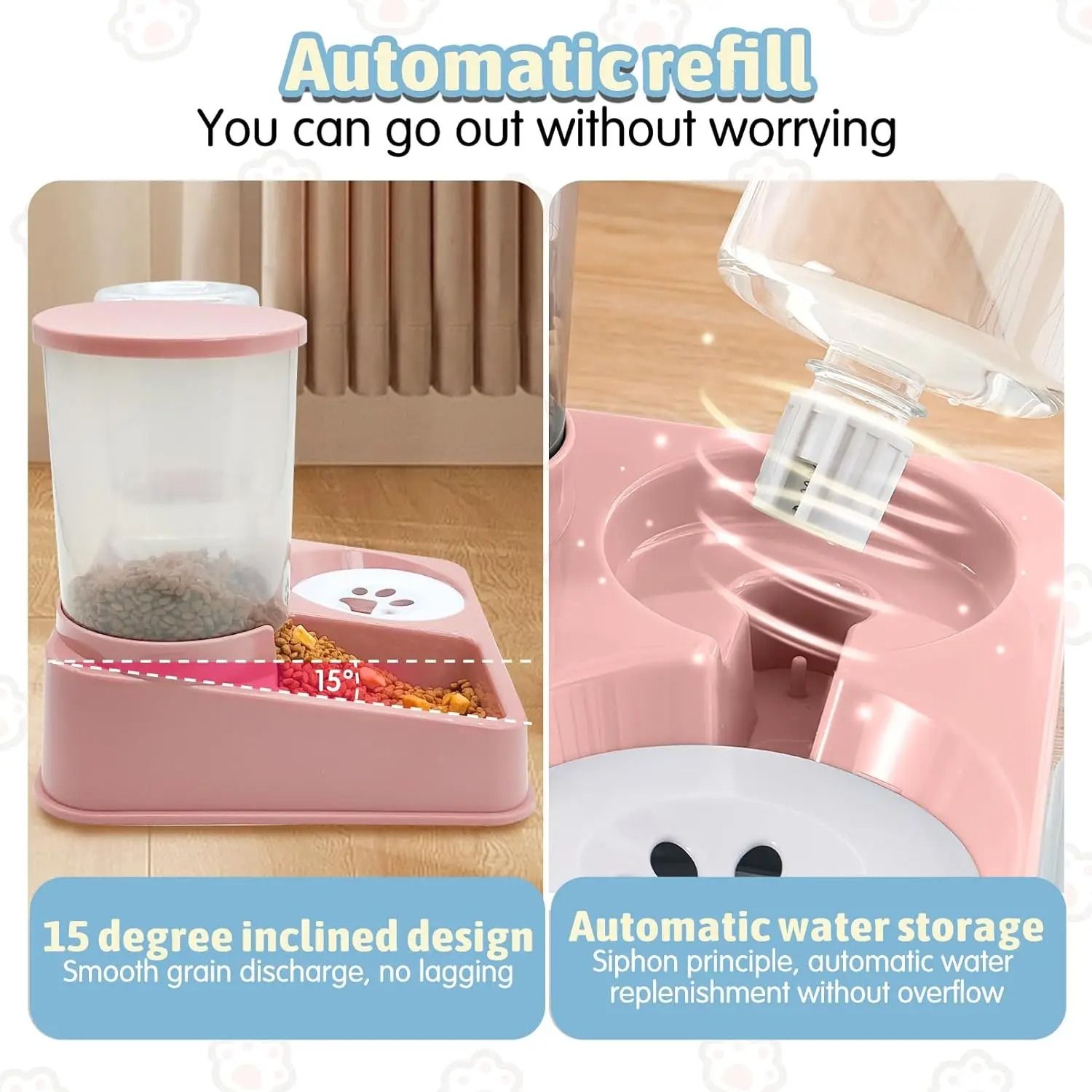 SpillProof Pet Food and Water Feeder