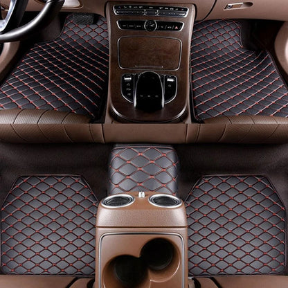 5-Piece Universal Waterproof Leather Car Floor Mats – Premium Auto Foot Pad Protectors