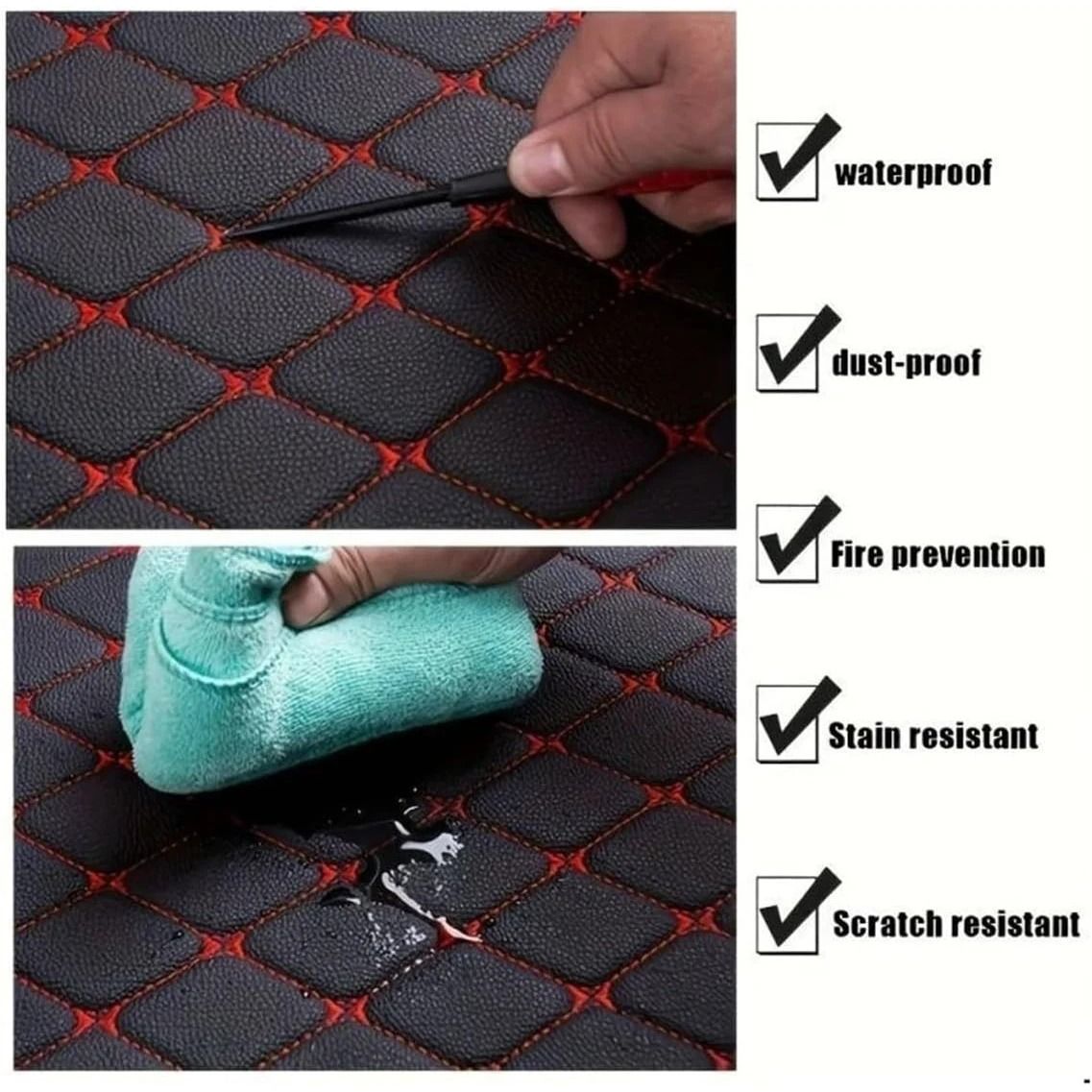 5Piece Universal Waterproof Leather Car Floor Mats  Premium Auto Foot Pad Protectors 4