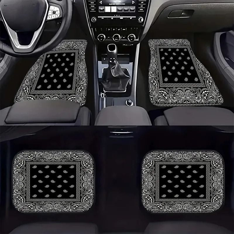 Universal 4Piece NonSlip Car Floor Mats  Easy Clean WearResistant Auto Accessories 1
