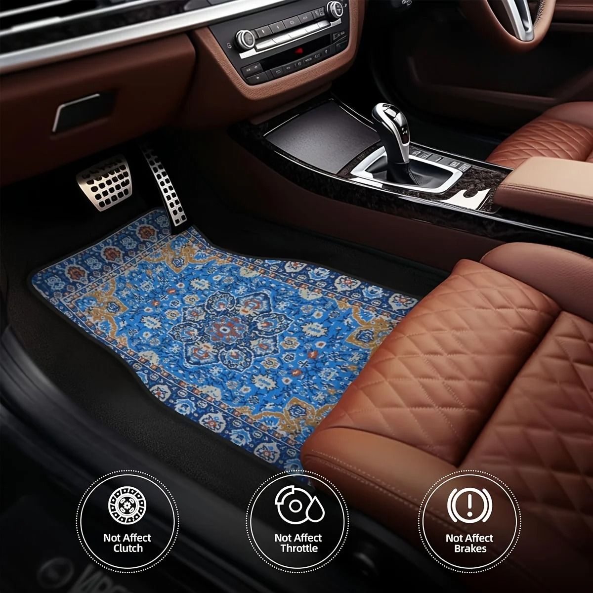 Universal 4Piece NonSlip Car Floor Mats  Easy Clean WearResistant Auto Accessories 2