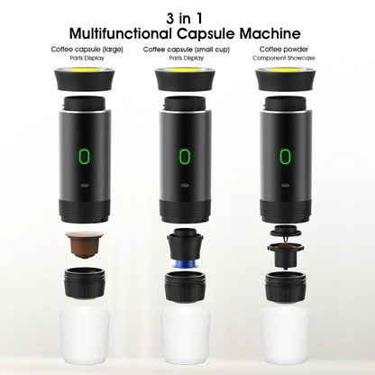 Wireless Electric Portable Espresso Coffee Machine  3in1 Capsule Powder Travel Coffee Maker For Car 4