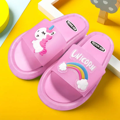 Children Unicorn Animals Prints Shoes Lighted Fashion Slippers