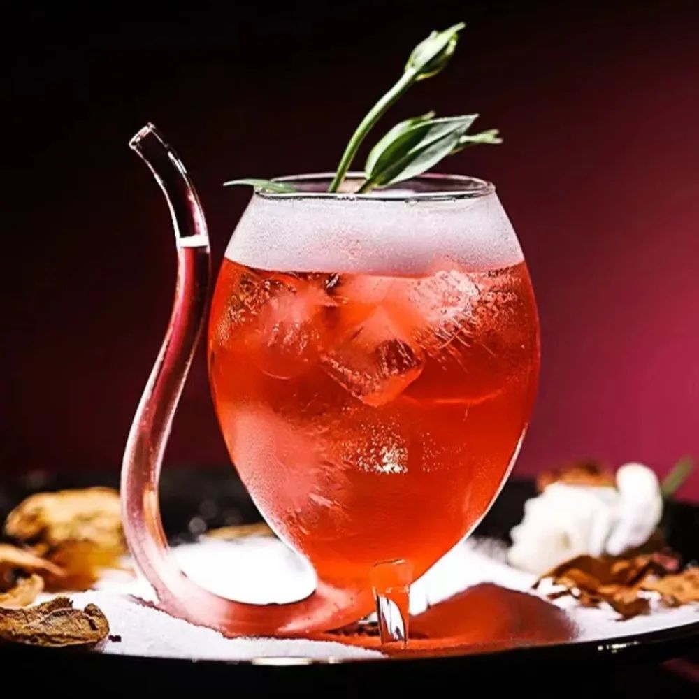 Wine Glass Cup Cocktail Glass Cup With Straw For Beverage Beer Wine Glasses Clear Drinkware Bar Too 2