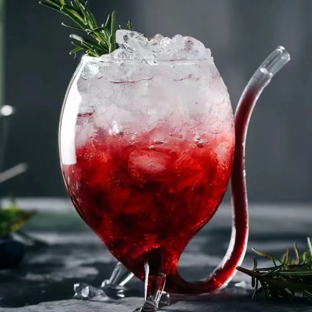 Wine Glass Cup Cocktail Glass Cup With Straw For Beverage Beer Wine Glasses Clear Drinkware Bar Too 3